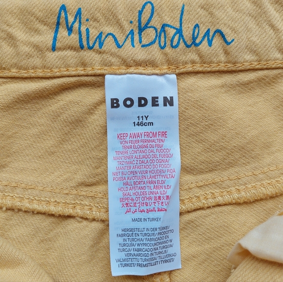 Mini Boden nwt yellow shorts size 11 - Picture 10 of 16